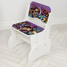 Дитяча регульована парта зі стільчиком растишка Bambi B 2071-106-3 Орнамент білий**