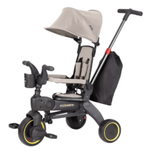 Дитячий триколісний велосипед-коляска TILLY COMBI T-392 BEIGE з батьківською ручкою бежевий