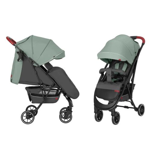 Прогулянкова дитяча коляска CARRELLO Gloria CRL-8506 Mint Green з дощовиком / зелена