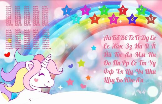 Дитяча парта шкільна розтишка зі стільцем Єдиноріг 105, Веселка лаванда ***