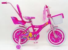 Дитячий Велосипед для дівчинки "BARBIE-16" Барбі з батьківською ручкою, фіолетовий***