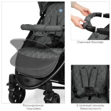 Коляска прогулочная El Camino ME 1011L ZETA Denim Gray сірий**