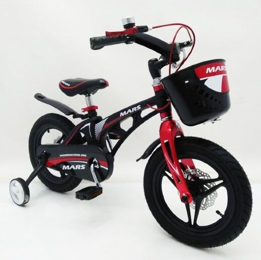 Дитячий двоколісний велосипед MARS-14 колеса 14 дюймів магнезиевая рама чорний