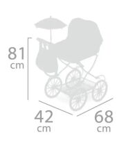 Коляска для ляльок DeCuevas 81033 Лялькова коляска Мартіна з сумкою і парасолькою червона