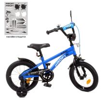 Двоколісний дитячий велосипед 14 дюймів PROFI Y14212 Shark з додатковими колесами / синій **