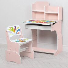 Дитяча регульована парта зі стільчиком растишка Bambi B 2071-105-7 Таблиця множення рожевий**
