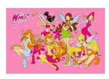 Дитячий столик з двома стільчиками Bambi M 1508 дерев'яний / забарвлення "Феї Вінкс" для дівчинки. Рожевий