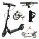 Алюмінієвий двоколісний самокат для дітей від 7 років GS-0061 Black з ручним і ножним гальмом/чорним