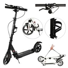 Алюмінієвий двоколісний самокат для дітей від 7 років GS-0061 Black з ручним і ножним гальмом/чорним