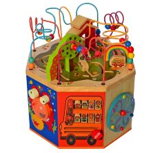 Дерев'яна іграшка Ігровий розвиваючий центр MD 2573 Бізіборд з лабіринтом ксилофоном та рухомими деталями