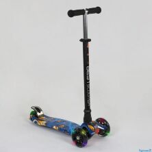 Самокат дитячий триколісний А 25536/779-1334 MAXI Best Scooter пластмасовий підсвічування коліс чорний