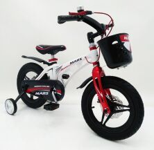 Дитячий двоколісний магнієвий велосипед 20 дюймів MARS-1 з кошиком та додатковими колесами, фіолетовий