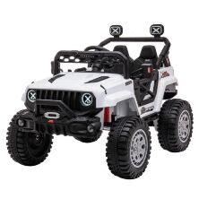 Дитячий двомісний електромобіль Джип M 4960EBLR-1(24V) Jeep з м'яким сидінням, MP3, USB / білий