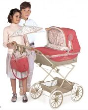 Коляска для ляльок DeCuevas 82033 Лялькова коляска з сумкою і парасолькою REBORN серії Мартіна складна**