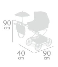 Коляска для ляльок DeCuevas 82033 Лялькова коляска з сумкою і парасолькою REBORN серії Мартіна складна**