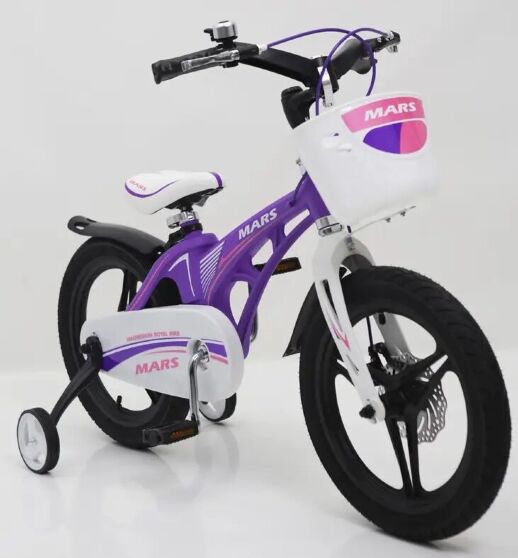 Велосипед дитячий двоколісний MARS-16 дискові гальма колеса 16 дюймів фіолетовий