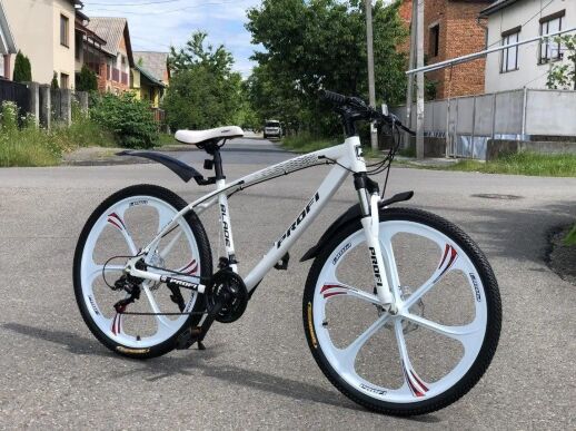 Алюмінієвий гірський велосипед MTB T26BLADE 26.1 B SHIMANO колеса 26 дюймів/ колір білий