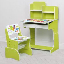 Дитяча регульована парта зі стільчиком растишка Bambi B 2071-105-3 Таблиця множення лайм**