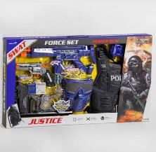 Набір поліцейського для хлопчика 35890 У наборі 12 елементів (автомат маска з окулярами пістолет бронежилет)