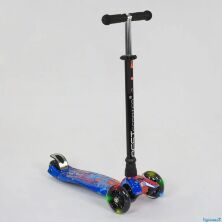 Самокат дитячий триколісний А 25595/779-1338 MAXI Best Scooter пластмасовий підсвічування коліс чорний
