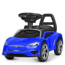 Машина каталка толокар BAMBI M 4317L-4 музика світло шкіряне сидіння синя**