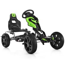 Дитячий педальний спортивний карт веломобіль на педалях BAMBI 1504-2-5 зелено-чорний **
