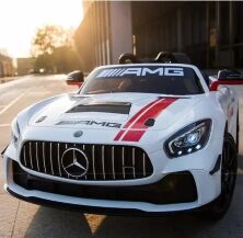 Дитячий електромобіль Машина Mercedes Benz M 4105EBLR-1 одномісний, шкіряне сидіння, MP3 / білий