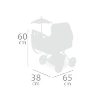 Коляска для ляльок DeCuevas 85032 Лялькова з сумкою і парасолькою серії Класик Голд складна**