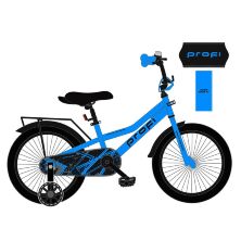Дитячий двоколісний велосипед для хлопчика PROFI 16 дюймів MB 16012-1 PRIME з додатковими колесами, синій