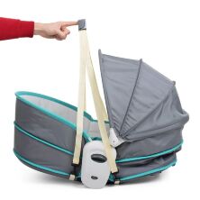 Дитяча люлька-качалка 5в1 6037 Шезлонг + Стільчик + Люлька-переноска сіро-блакитна **