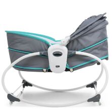 Дитяча люлька-качалка 5в1 6037 Шезлонг + Стільчик + Люлька-переноска сіро-блакитна **