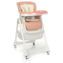 Класичний стільчик для годування EL CAMINO ME 1086 DESSERT Pink сидіння з екошкіри / рожевий **